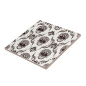 , halloween, schedel, vocht, patroon, chic, grunge tegeltje (Zijkant)