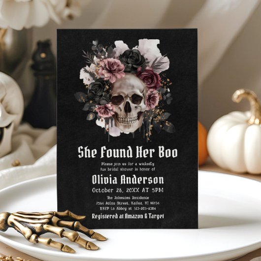 Halloween schedel vond ze haar boo Vrijgezellenfee Kaart