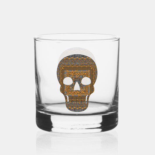 Halloween Schedel Whisky Glas (Voorkant)