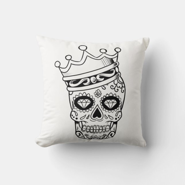 Halloween Schedel Worp Kussen (Voorkant)