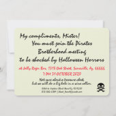 Halloween Schedel Zwarte Stip Piraat Feestje Kaart (Achterkant)