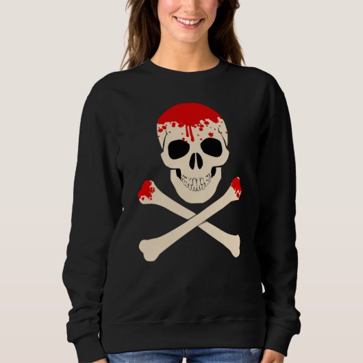 halloween schedelbeenderen bloederig skelet trui (Voorkant)
