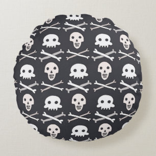 Halloween schedelpatroon rond kussen