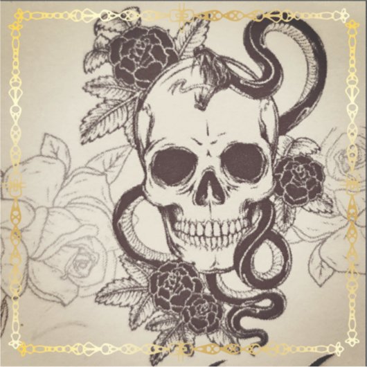 Halloween schedelpatroon sticker. sticker (Voorkant)