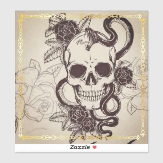 Halloween schedelpatroon sticker. sticker (Vel)