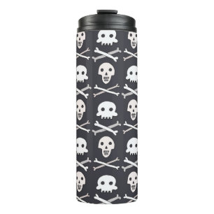 Halloween schedelpatroon thermosbeker