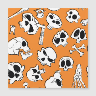 Halloween Schedels Botten Doodle Patroon