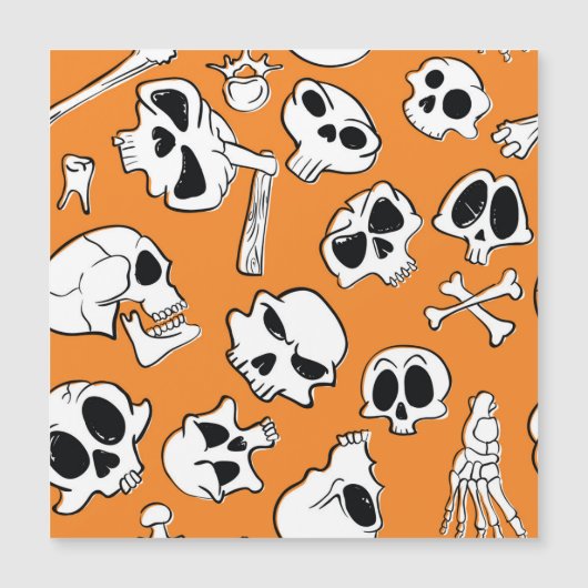 Halloween Schedels Botten Doodle Patroon (Voorkant)