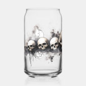 Halloween Schedels Design Drinkset Blikvorm Glas (Voorkant)