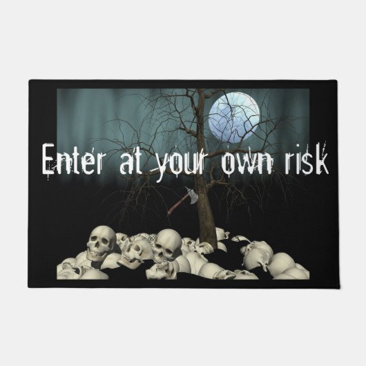 Halloween Schedels en Bijl Deurmat (Voorkant)