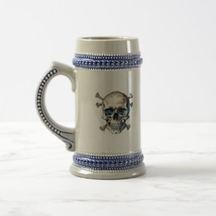 halloween schedels en botten bierpul