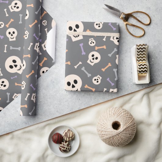 Halloween schedels en Botten naadloos inpakpapier (Crafts)