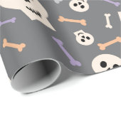 Halloween schedels en Botten naadloos inpakpapier (Rol Hoek)