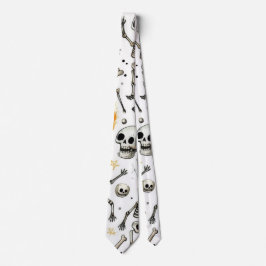 Halloween schedels en skeletten stropdas