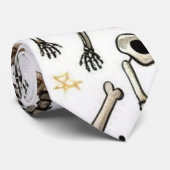 Halloween schedels en skeletten stropdas (Opgerold)