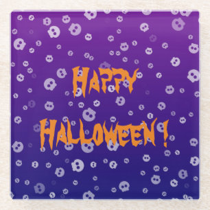 Halloween schedels glazen onderzetter