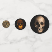 Halloween Schedels & Grimmige Oogsters Confetti (Achterkanten)