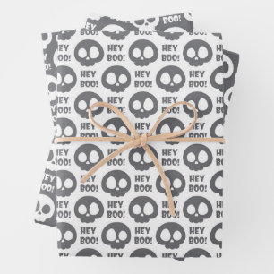 Halloween Schedels Inpakpapier Plat Vel Set van 3