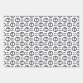 Halloween Schedels Inpakpapier Plat Vel Set van 3 (Voorkant)