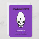 Halloween schedels op zwart & purpIe uitnodiging (Voorkant)