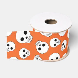 Halloween Schedels Patroon, Dia de Muertos Schedel Grosgrain Lint