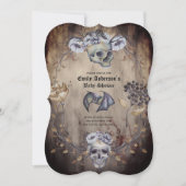 Halloween Schedels Trendy Feest Uitnodigingen Wate (Voorkant)