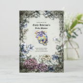 Halloween Schedels Trendy Feest Uitnodigingen Wate (Staand voorkant)