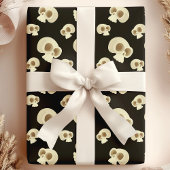 Halloween schedels zwart wit eng patroon cadeaupapier