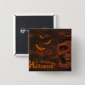 Halloween schedelvleermuizen vierkante button 5,1 cm (Voorkant /achterkant)