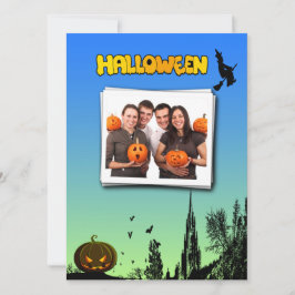 Halloween Schemering Heks Pompoen Aangepaste Foto  Kaart