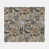 Halloween schets: naadloos fleece deken (Voorkant (Horizontaal))