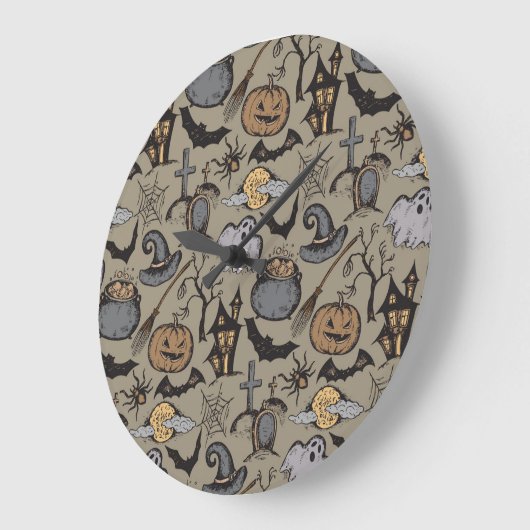 Halloween schets:  naadloos grote klok (Hoek)