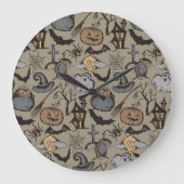 Halloween schets:  naadloos grote klok (Voorkant)