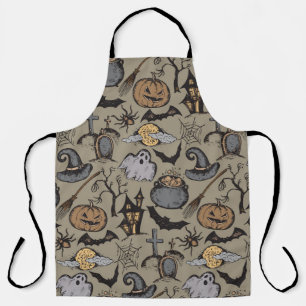 Halloween schets: naadloos schort
