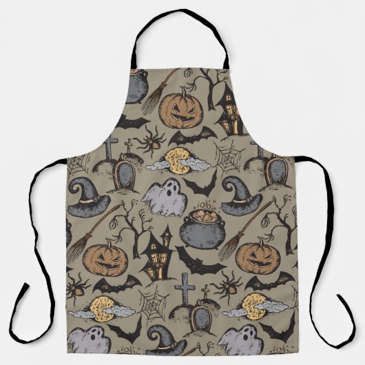 Halloween schets: naadloos schort (Voorkant)