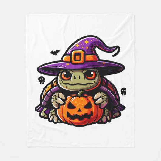 Halloween Schildpad Schildpad Heksenhoed Kostuum S Fleece Deken (Voorkant)