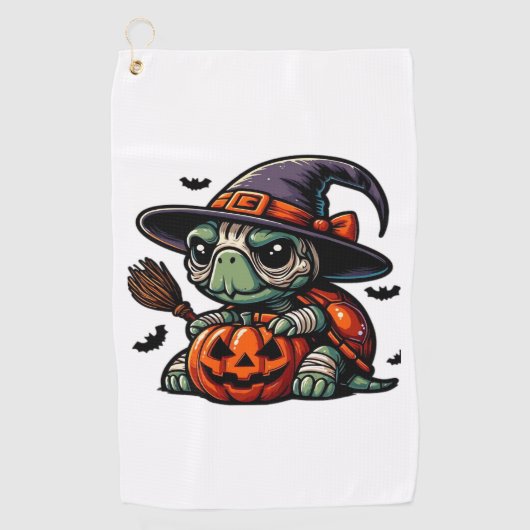 Halloween Schildpad Schildpad Heksenhoed Kostuum S Golfhanddoek (Voorkant)