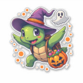 Halloween Schildpad Tortoise Kostuum Mannen Vrouwe Sticker (Voorkant)