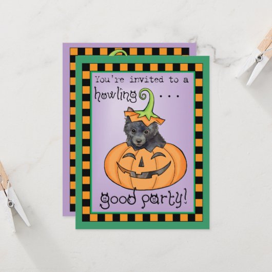 Halloween Schipperke Card Kaart (Voorkant / Achterkant in situ)