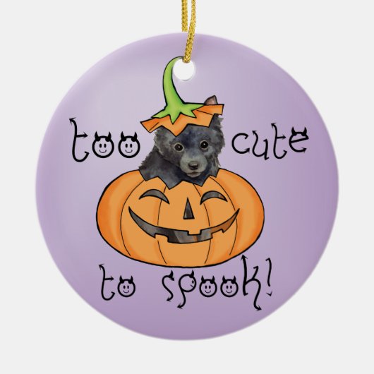 Halloween Schipperke Ceramic Ornament (Voorkant)