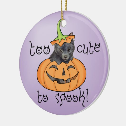 Halloween Schipperke Ceramic Ornament (Links)