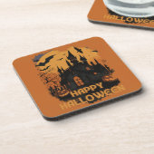 Halloween-Schloss unter Mondlicht Bier Onderzetter (Linkerzijde)