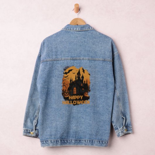 Halloween-Schloss unter Mondlicht Denim Jacket (Hangar)