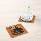 Halloween-Schloss unter Mondlicht Kartonnen Onderzetters (Insitu)