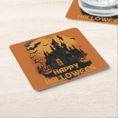 Halloween-Schloss unter Mondlicht Kartonnen Onderzetters (Schuin)