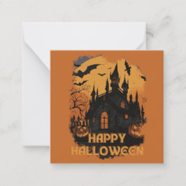 Halloween-Schloss unter Mondlicht Notitiekaartje