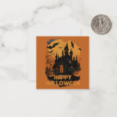 Halloween-Schloss unter Mondlicht Notitiekaartje (Voorkant / Achterkant in situ)