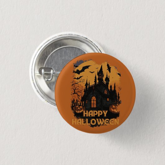 Halloween-Schloss unter Mondlicht Ronde Button 3,2 Cm (Voorkant /achterkant)