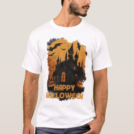 Halloween-Schloss unter Mondlicht T-shirt