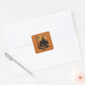 Halloween-Schloss unter Mondlicht Vierkante Sticker (Envelop)